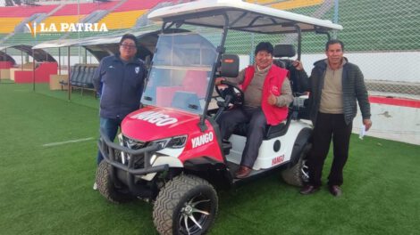 El carrito camillero en el estadio Jesús Bermúdez