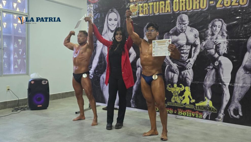 Luis Jallaza campeón fisicoculturismo a nivel Novatos