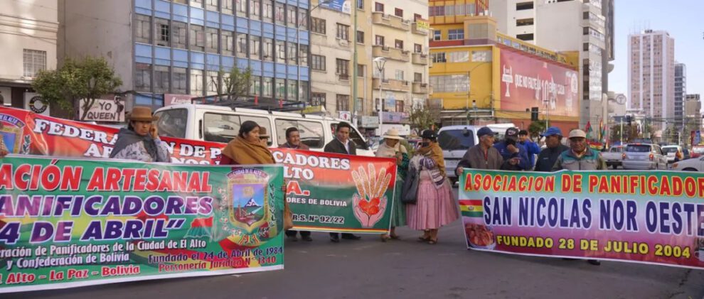 Protesta de panificadores en El Alto por falta de harina
