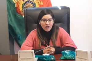 Diputada Lisa Claros en vigilia defendiendo los recursos del litio en Potosí
