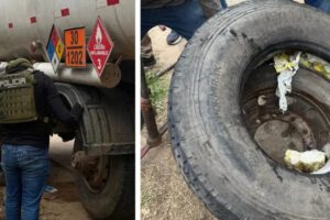 Cocaína en camión cisterna interceptado en la ruta a Paraguay