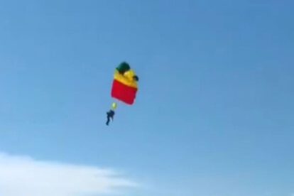 Sargento herida en salto de paracaídas en Cochabamba