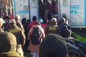 Rescate de mascotas en El Alto durante operativo en la Feria 16 de Julio