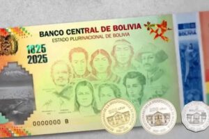 billete y moneda conmemorativa del Bicentenario