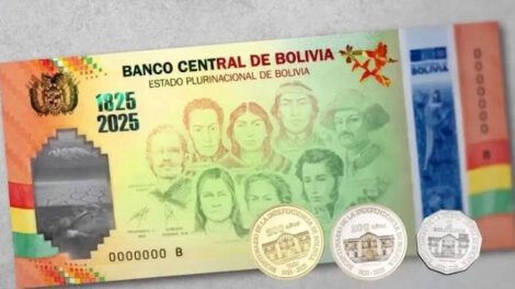 billete y moneda conmemorativa del Bicentenario