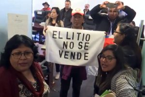 Protesta por el litio en el Legislativo