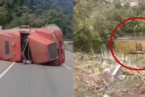 Camión vuelca en la ruta Cochabamba-Santa Cruz