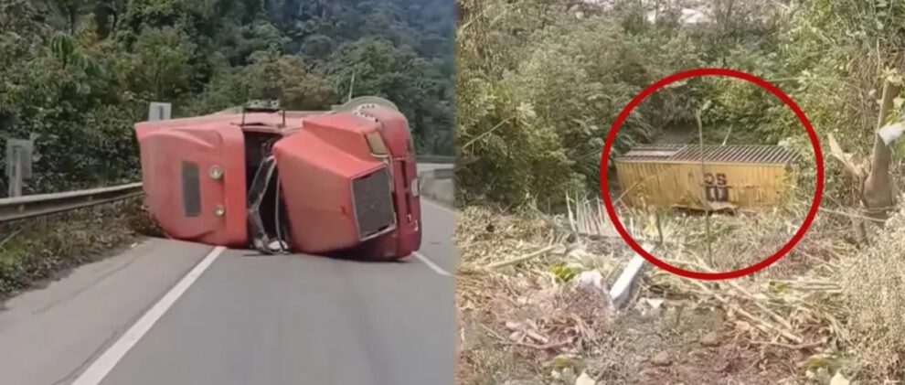 Camión vuelca en la ruta Cochabamba-Santa Cruz