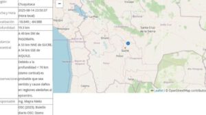 Sismo en Zudañez reportado por el Observatorio San Calixto