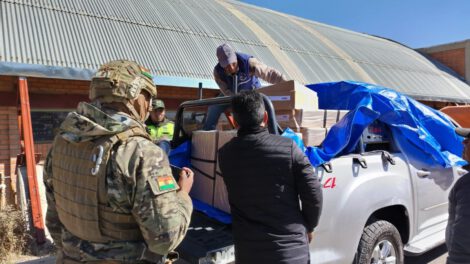 Distribución de maletas electorales por el Tribunal Electoral de Oruro