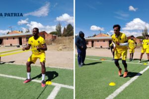 Práctica intensa del chivato en la cancha Gilberto Fiengo