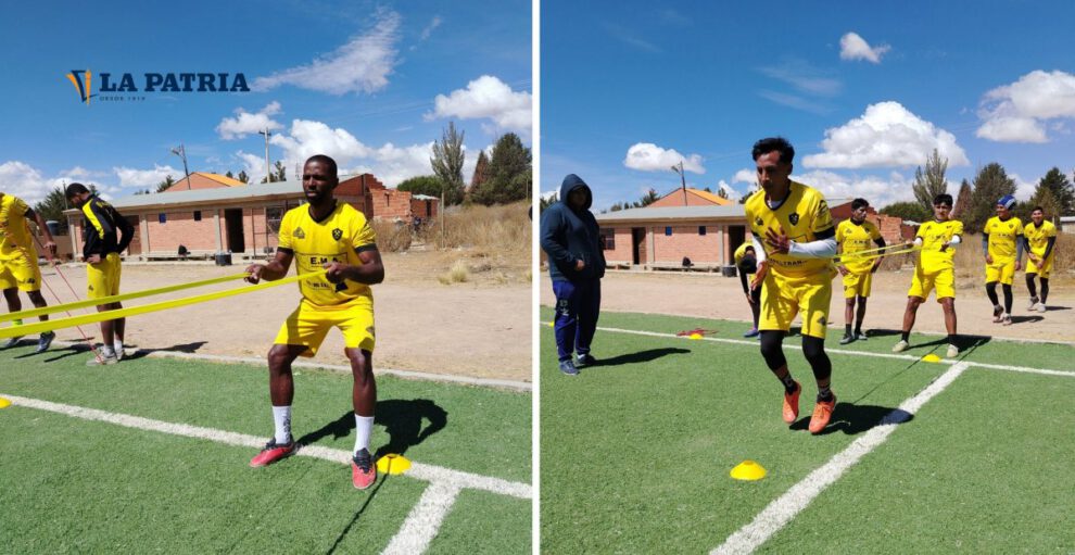 Práctica intensa del chivato en la cancha Gilberto Fiengo