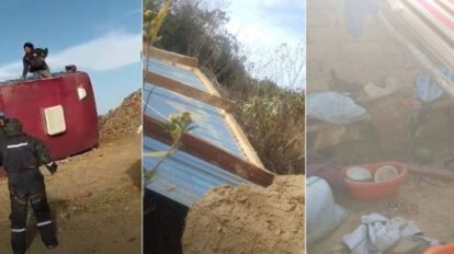 Fuertes vientos en Tarvita causan destrozos y vuelco de bus
