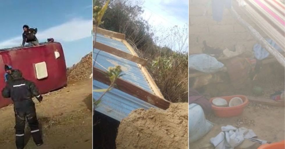 Fuertes vientos en Tarvita causan destrozos y vuelco de bus