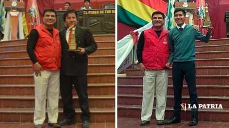 Faro de Oro otorgado a David Ninavia y Ángel Balderrama