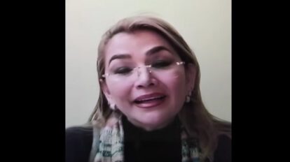 Jeanine Añez en la audiencia