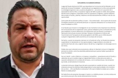Luis Revilla pide regresar a Bolivia con garantías constitucionales