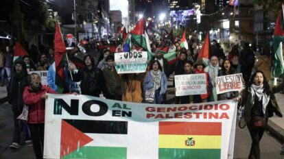 Justicia para Palestina en manifestación en La Paz
