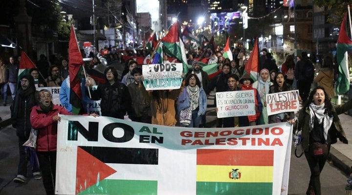 Justicia para Palestina en manifestación en La Paz
