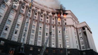 Ataque ruso en Kyiv al edificio del Gabinete de Ministros