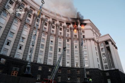 Ataque ruso en Kyiv al edificio del Gabinete de Ministros
