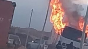 Camión con mercadería de contrabando incinerado en Achica Arriba