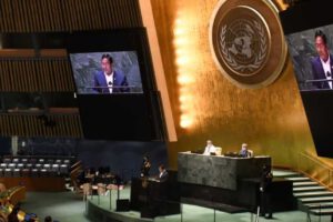 Luis Arce en la ONU representando a Bolivia