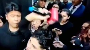 agresión de Percy Ríos a periodista