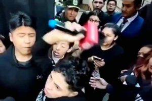 agresión de Percy Ríos a periodista