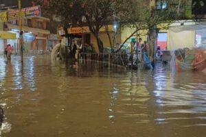 Calles inundadas en Quillacollo