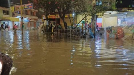 Calles inundadas en Quillacollo