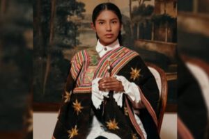 Albertina Sacaca en Vogue destacando la identidad indígena boliviana