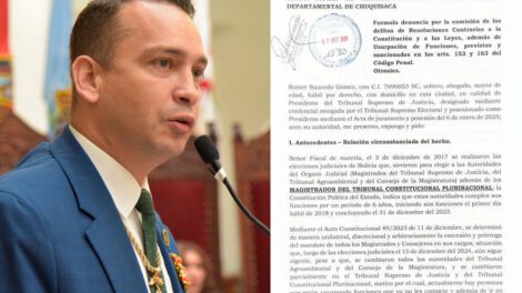 Denuncia a magistrados prorrogados presentada por Romer Saucedo Gómez