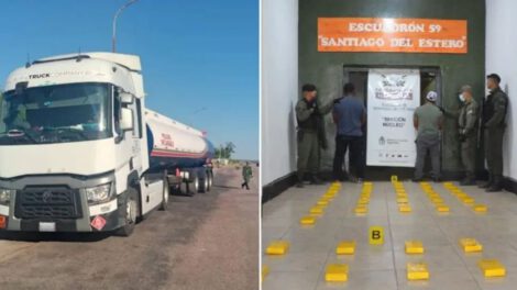 Cocaína en Argentina interceptada en camión boliviano