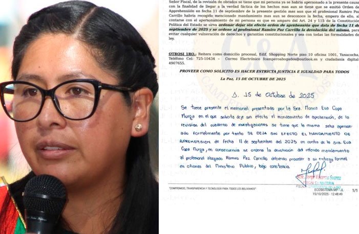 Eva Copa y la orden de aprehensión