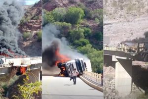 Accidente de tráiler en Chuquisaca