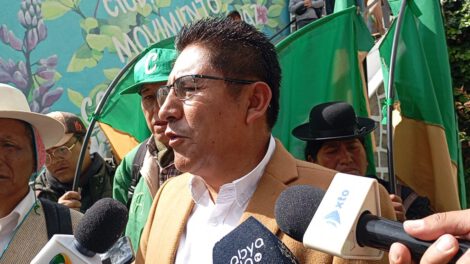 El líder del Movimiento Tercer Sistema (MTS), Félix Patzi, habla sobre economía popular