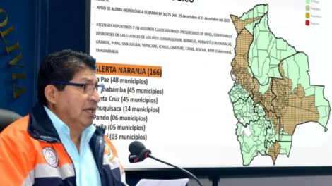 Alerta naranja por desborde de ríos en Bolivia