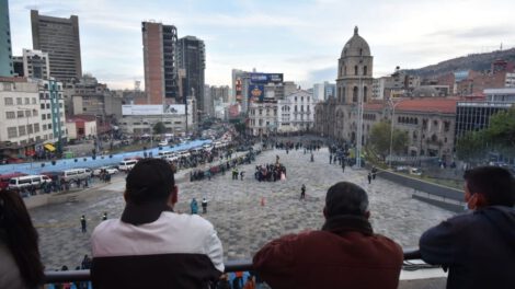 Concentraciones en la plaza San Francisco