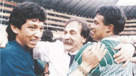 Azkargorta selección boliviana celebran clasificación Mundial 1994