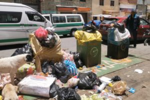 Contenedor soterrado en estado crítico en el mercado Bolívar