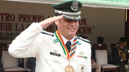 Vicepresidente Lara en un reciente acto con uniforme policial