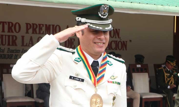 Vicepresidente Lara en un reciente acto con uniforme policial