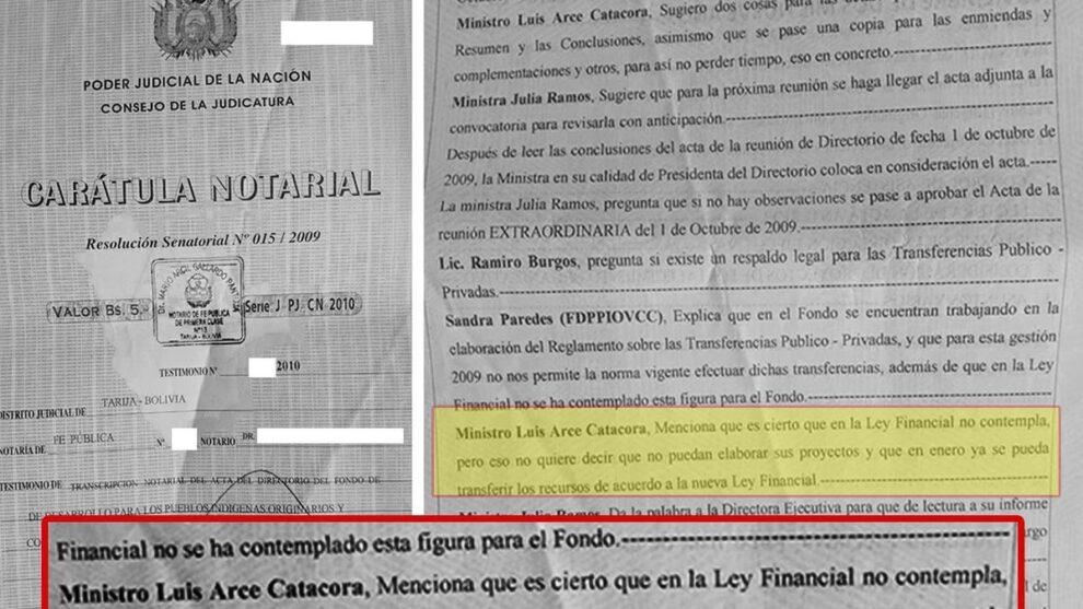 Transferencias a cuentas personales de dirigentes del Fondo Indígena