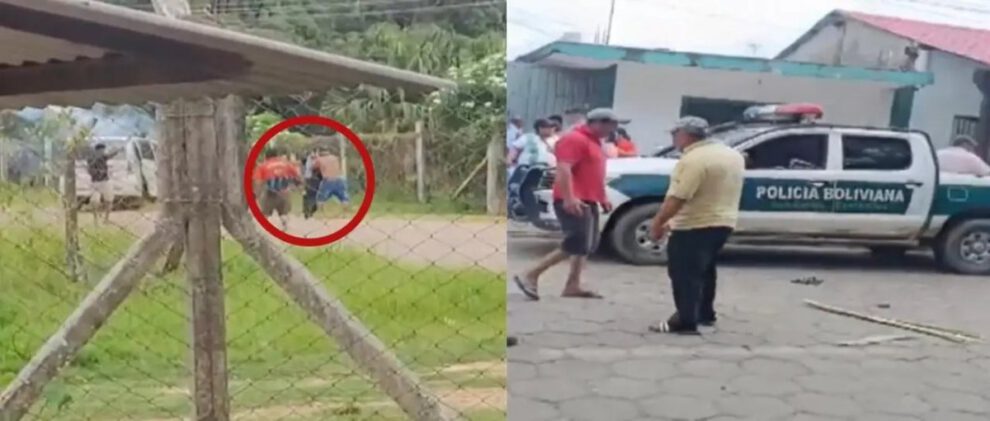 Encapuchados golpean a policías en Santa Cruz
