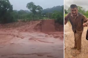 Inundación en El Torno debido al desborde del río Piraí