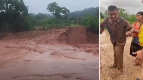 Inundación en El Torno debido al desborde del río Piraí