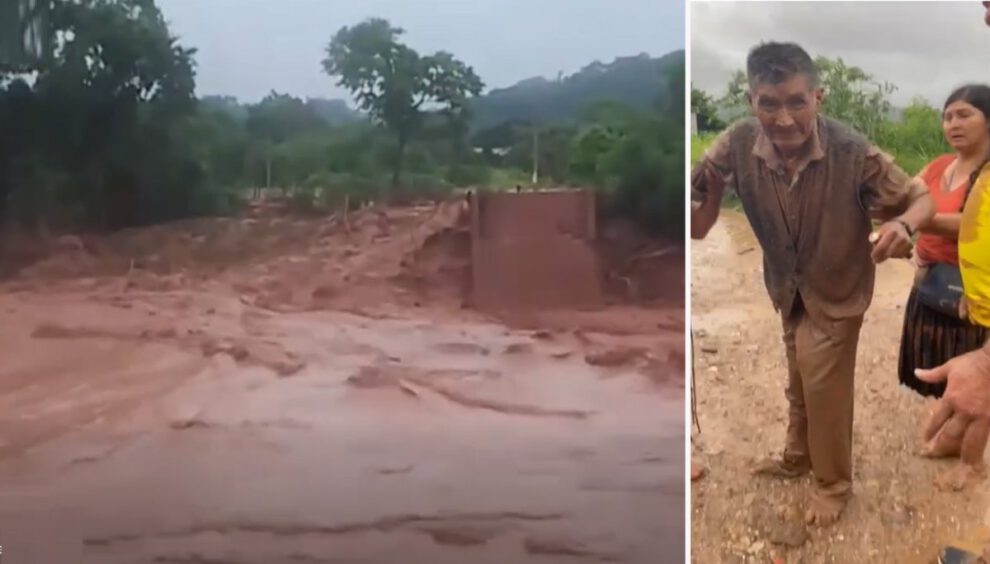 Inundación en El Torno debido al desborde del río Piraí
