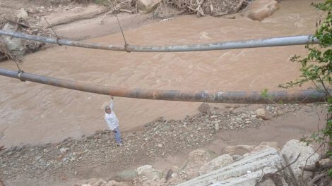 Ducto de gas dañado en la comunidad Cuevas