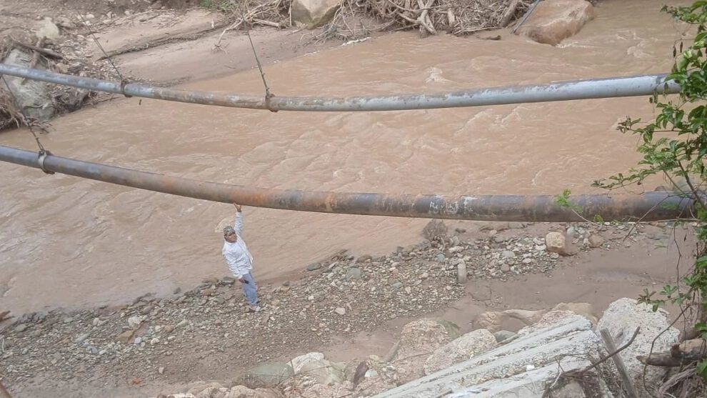Ducto de gas dañado en la comunidad Cuevas